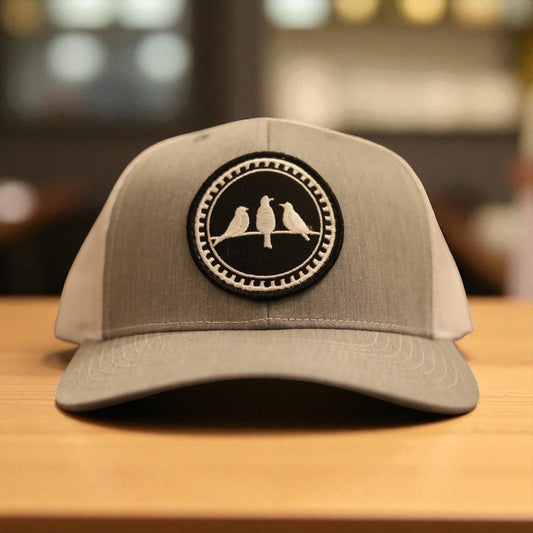 3 Bird Lifestyle Trucker Hat • Light Grey & White • 3 Birds Only Patch