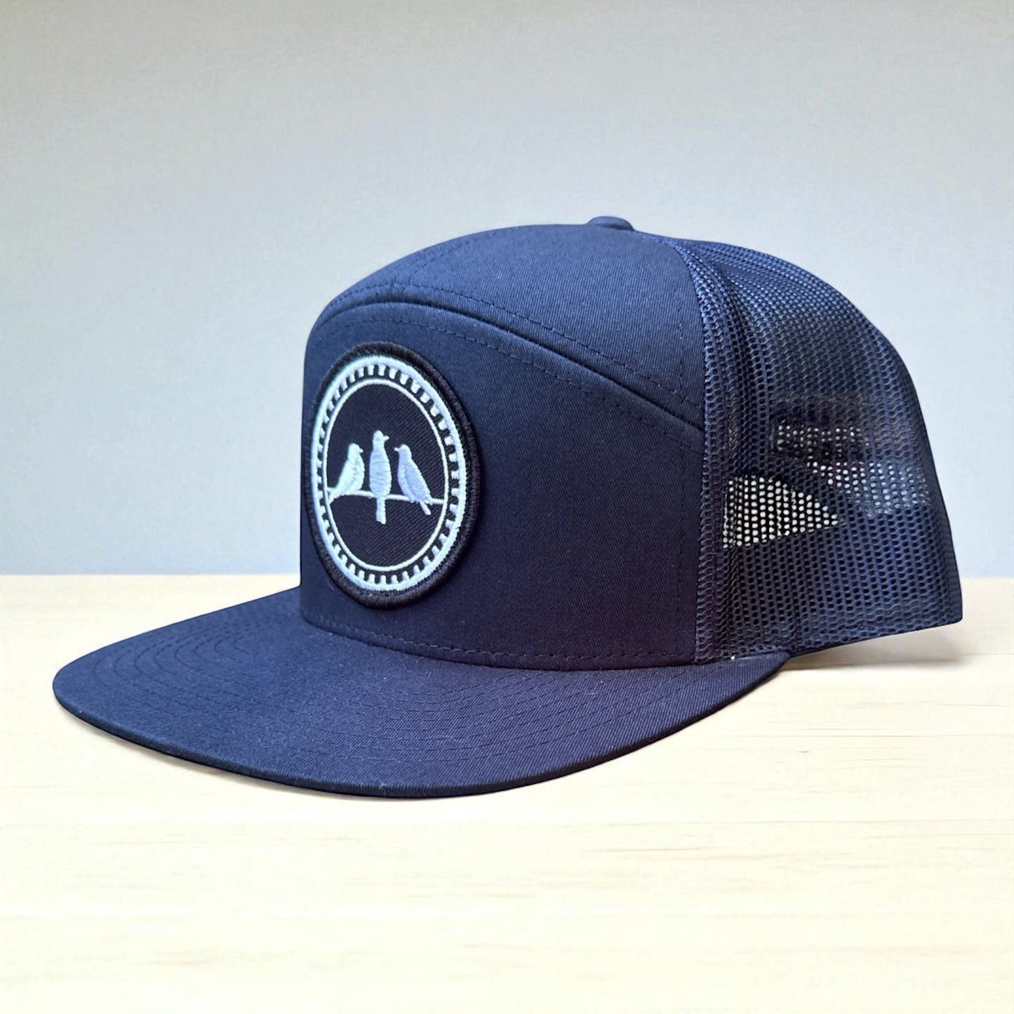 3 Bird Lifestyle Seven-Panel Trucker • Navy • 3 Birds Only Patch