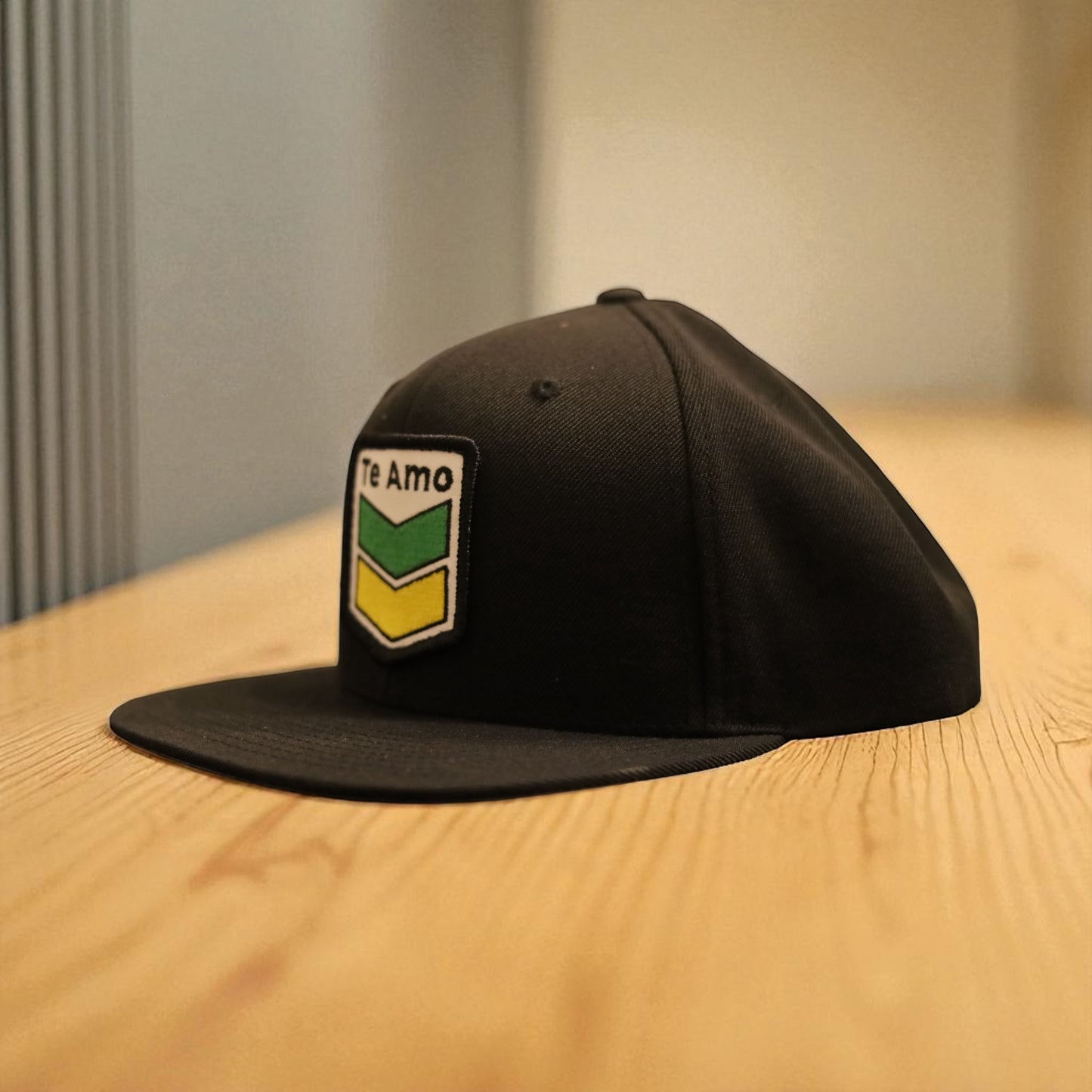 3 Bird Lifestyle Baseball Style Flat Bill • Black • Te Amo (Jamaica) Patch