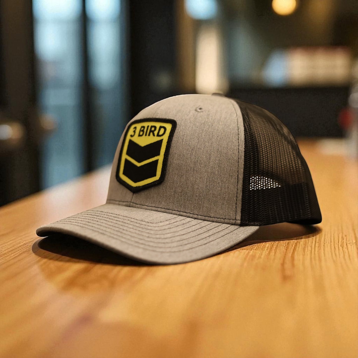3 Bird Lifestyle Trucker Hat • Grey & Black •3 Bird Patch