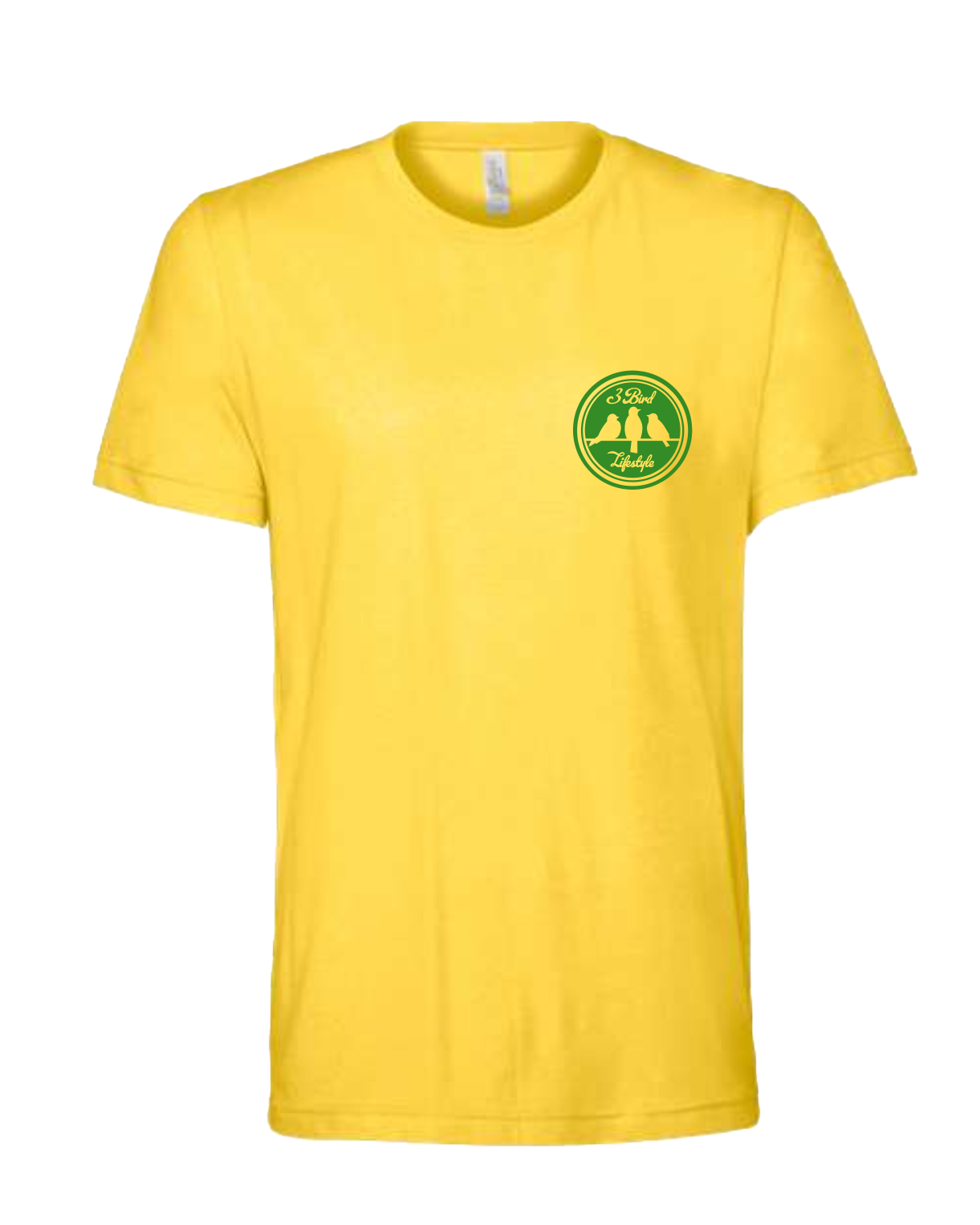 3 Bird Lifestyle T-Shirt • Pocket 3 Bird Crest • Yellow & Green