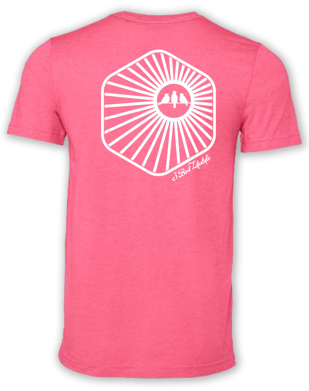 3 Bird Lifestyle T-Shirt • Burst • Pink & White