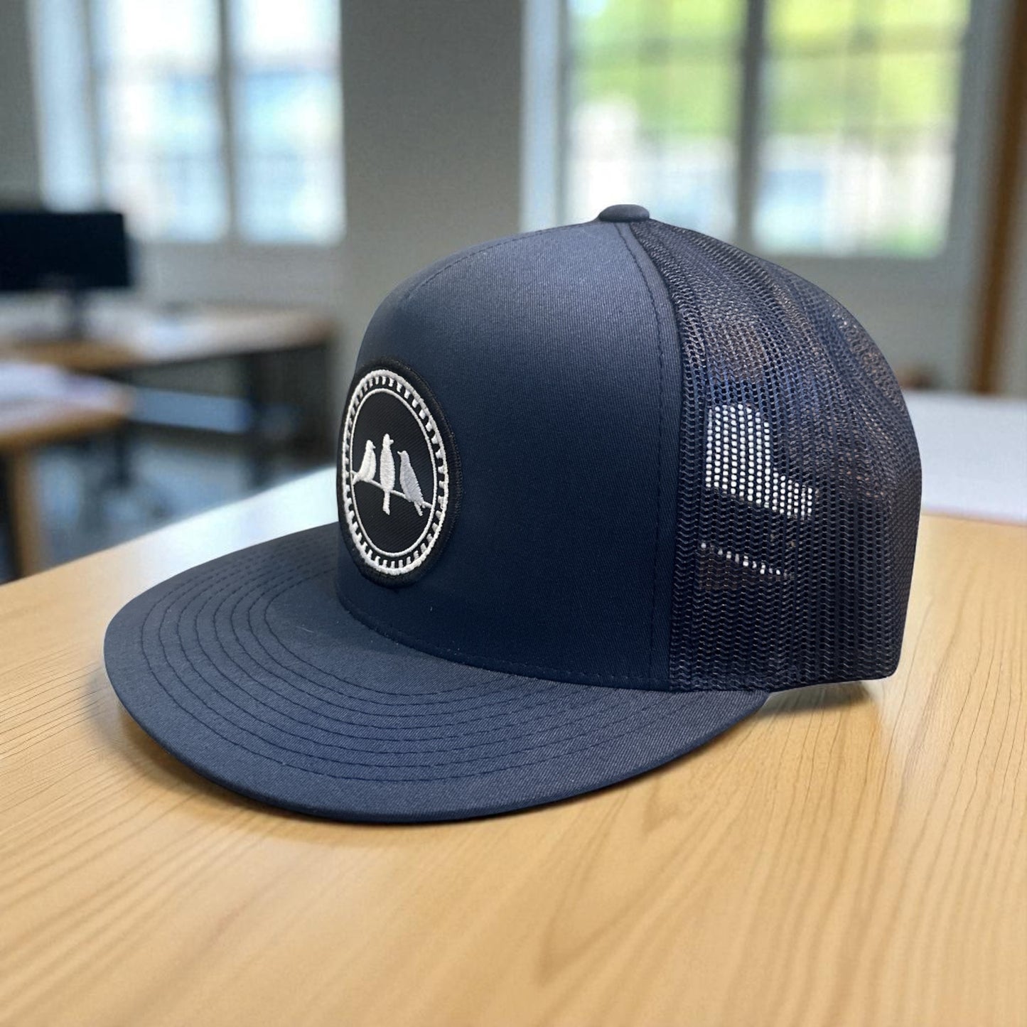 3 Bird Lifestyle Flat Bill Trucker • Navy • 3 Birds Only Patch