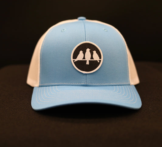 3 Bird Lifestyle Trucker Hat • Carolina Blue & White • Birds Only Small Patch