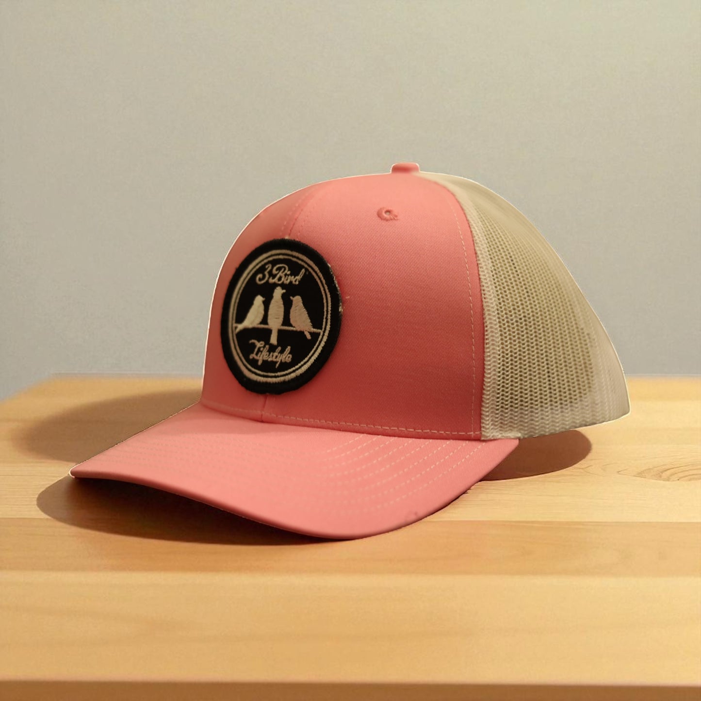 3 Bird Lifestyle Trucker Hat • Pink & White • 3 Bird Lifestyle Patch