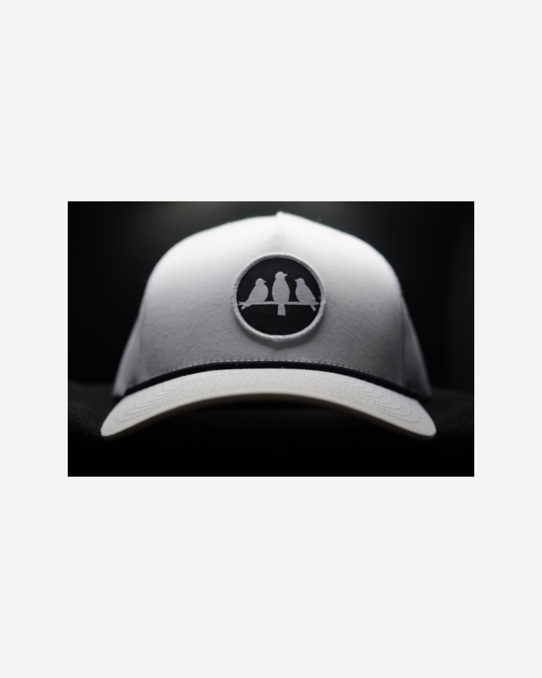 Richardson Rope Trucker Hat • White & Black • Birds Only Small Patch