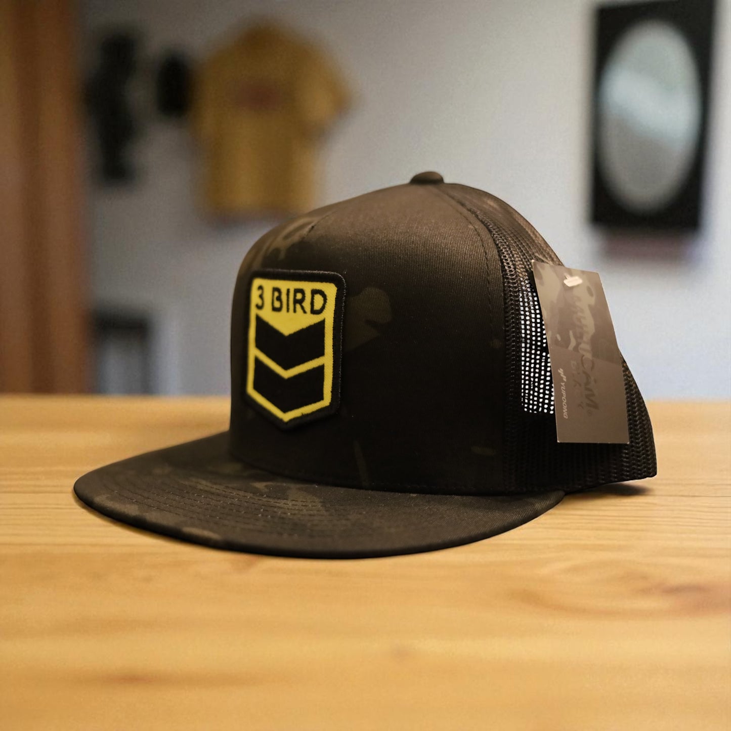 3 Bird Lifestyle Flat Bill Trucker •Multicam Black & Black • 3 Bird Patch