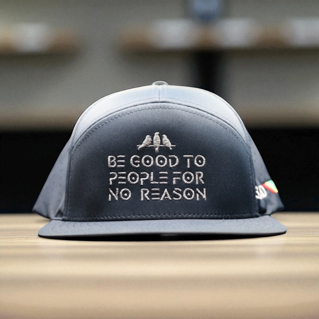3 Bird Lifestyle Water-Resistant Hat •Navy • Be Good To People For No Reason