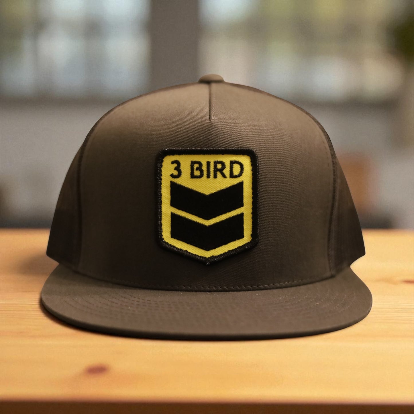 3 Bird Lifestyle Flat Bill Trucker •Charcoal Grey• 3 Bird Patch