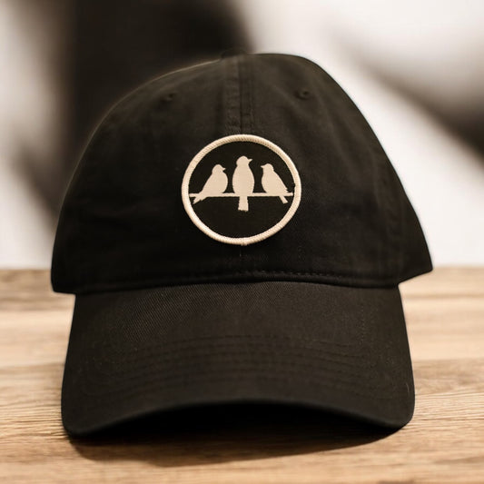 3 Bird Lifestyle Twill Dad Hat • Black •Birds Only Small Patch