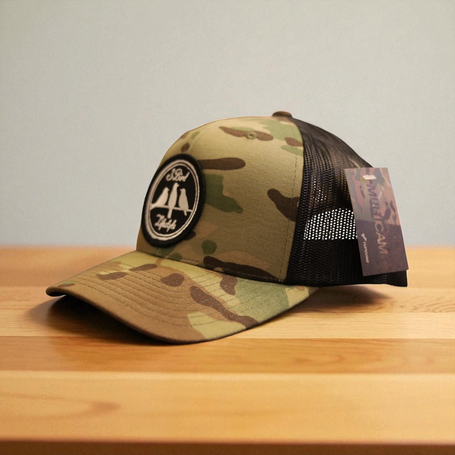 3 Bird Lifestyle Trucker Hat •Multicam Green & Black • 3 Bird Lifestyle Patch