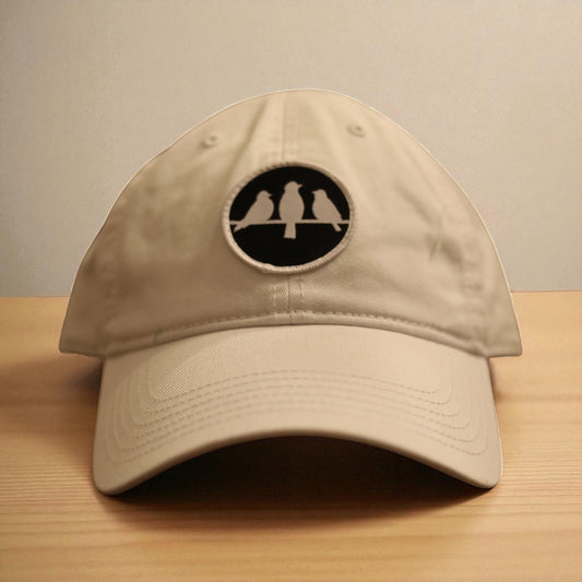 3 Bird Lifestyle Twill Dad Hat •White •Birds Only Small Patch
