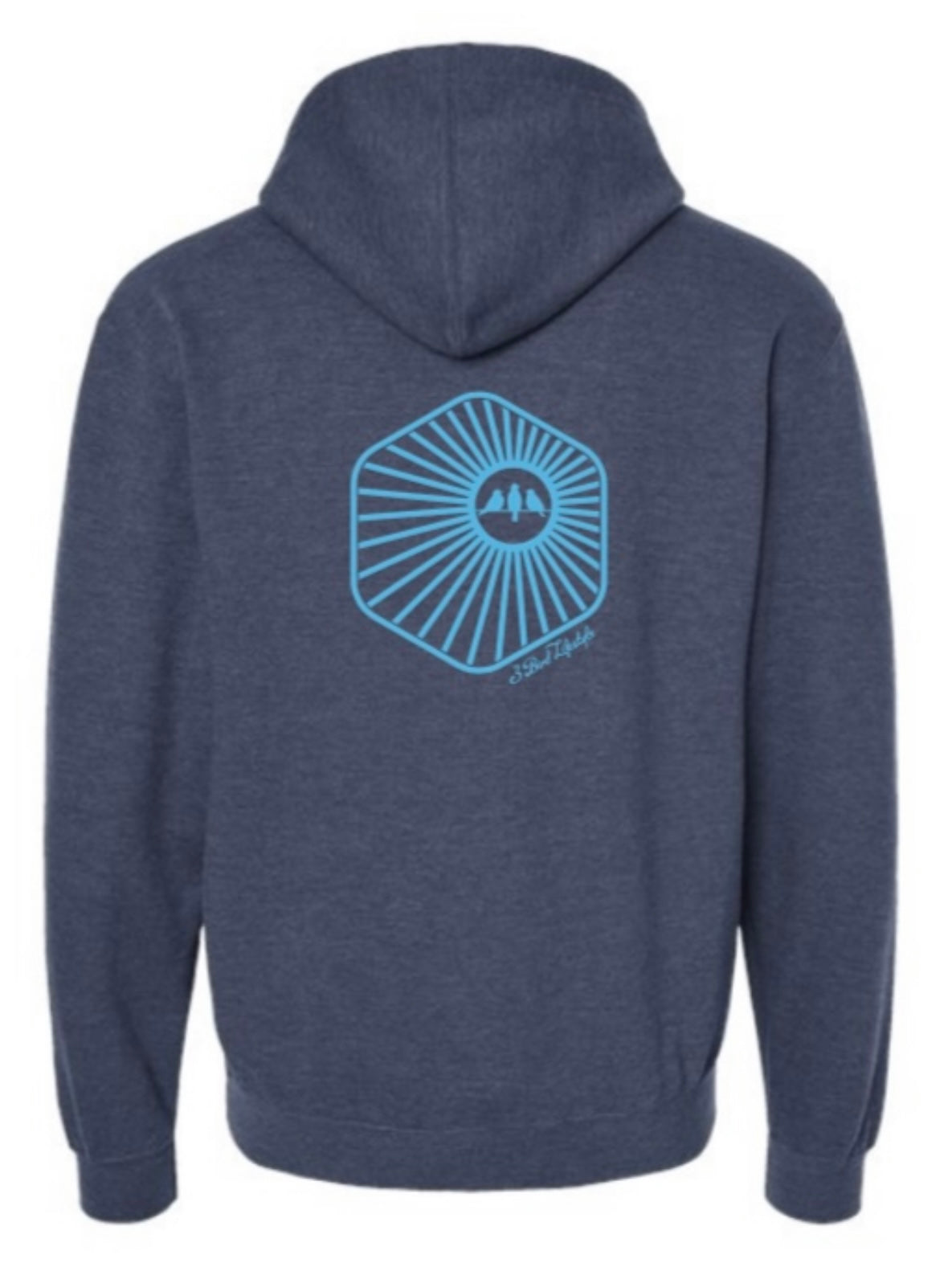 3 Bird Lifestyle Hoodie • Burst Hoodie• Heather Denim and Carolina Blue