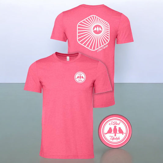 3 Bird Lifestyle T-Shirt • Burst • Pink & White