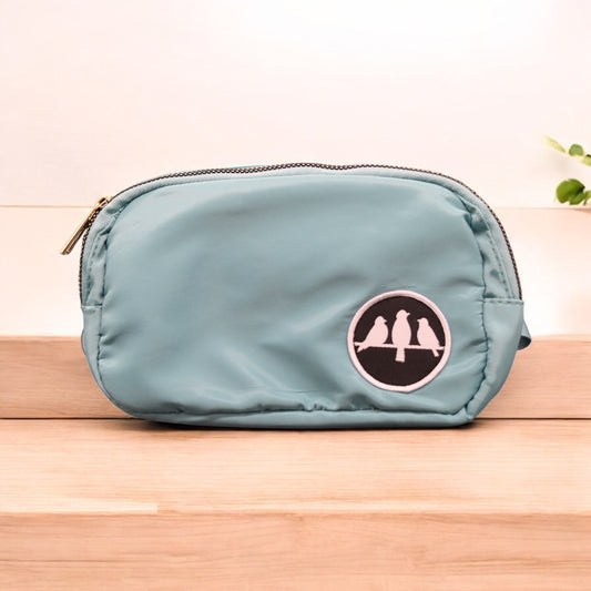 3 Bird Lifestyle Crossbody Bag• Teal & Gold • Birds Only Small Patch