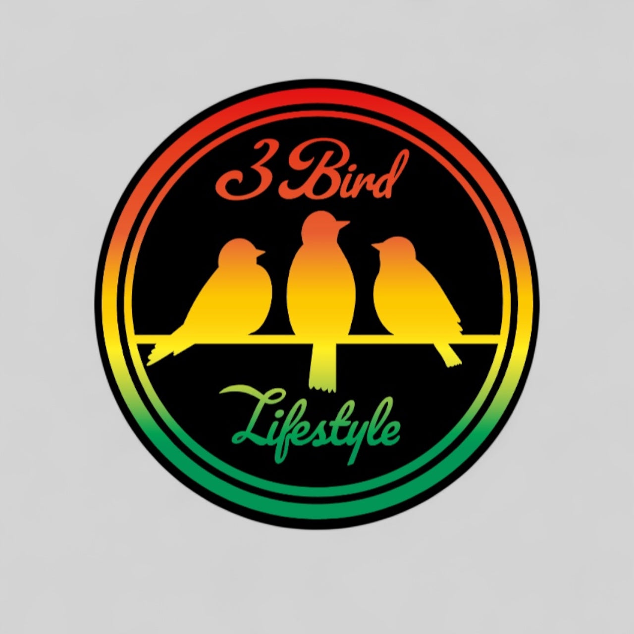 3 Bird Lifestyle • 3" Round • Holographic Glossy Sticker