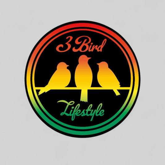 3 Bird Lifestyle • 3" Round • Holographic Glossy Sticker
