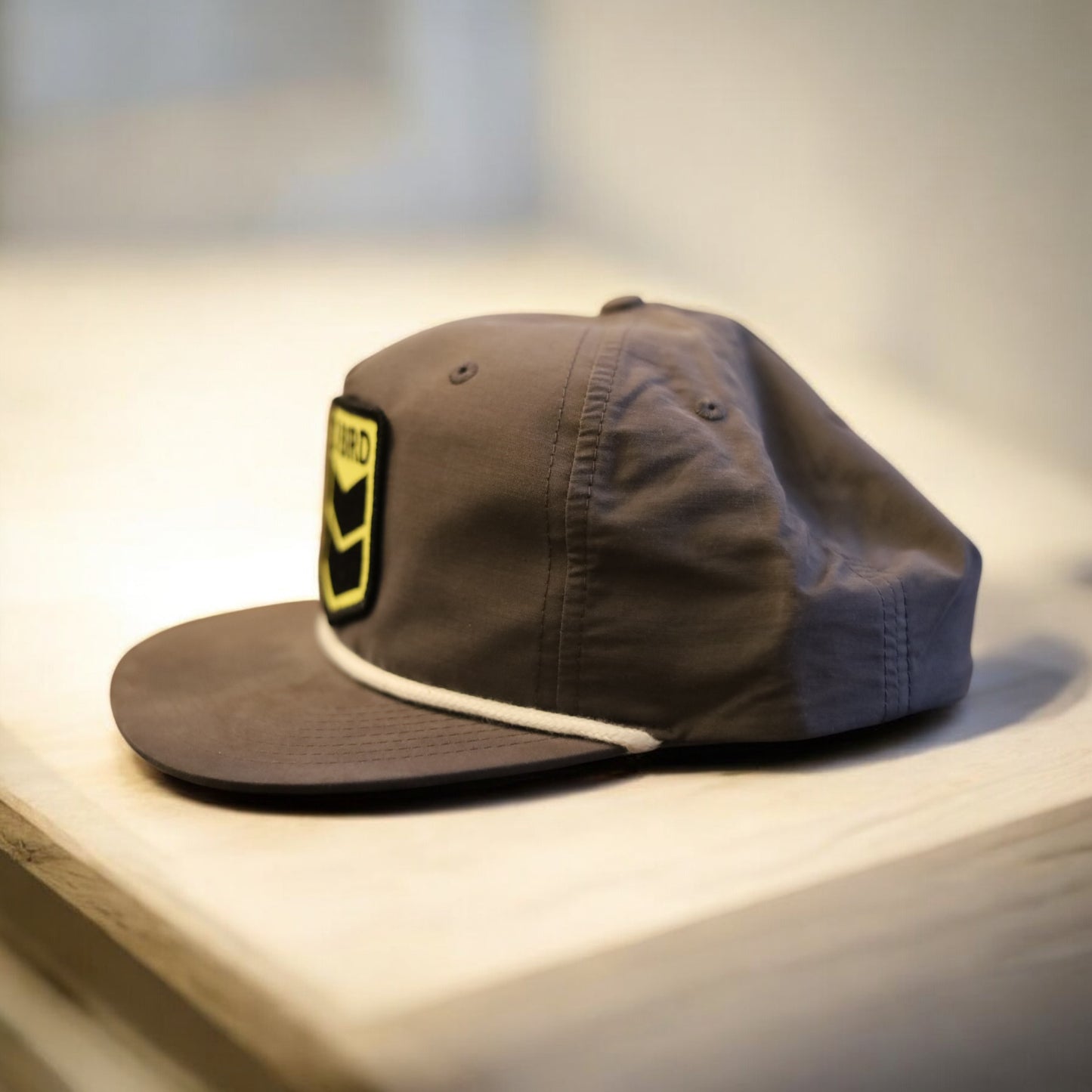 3 Bird Lifestyle Grandpa Rope Hat • Charcoal with White Rope • 3 Bird Patch