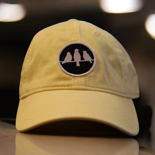 3 Bird Lifestyle Twill Dad Hat • Yellow •Birds Only Small Patch