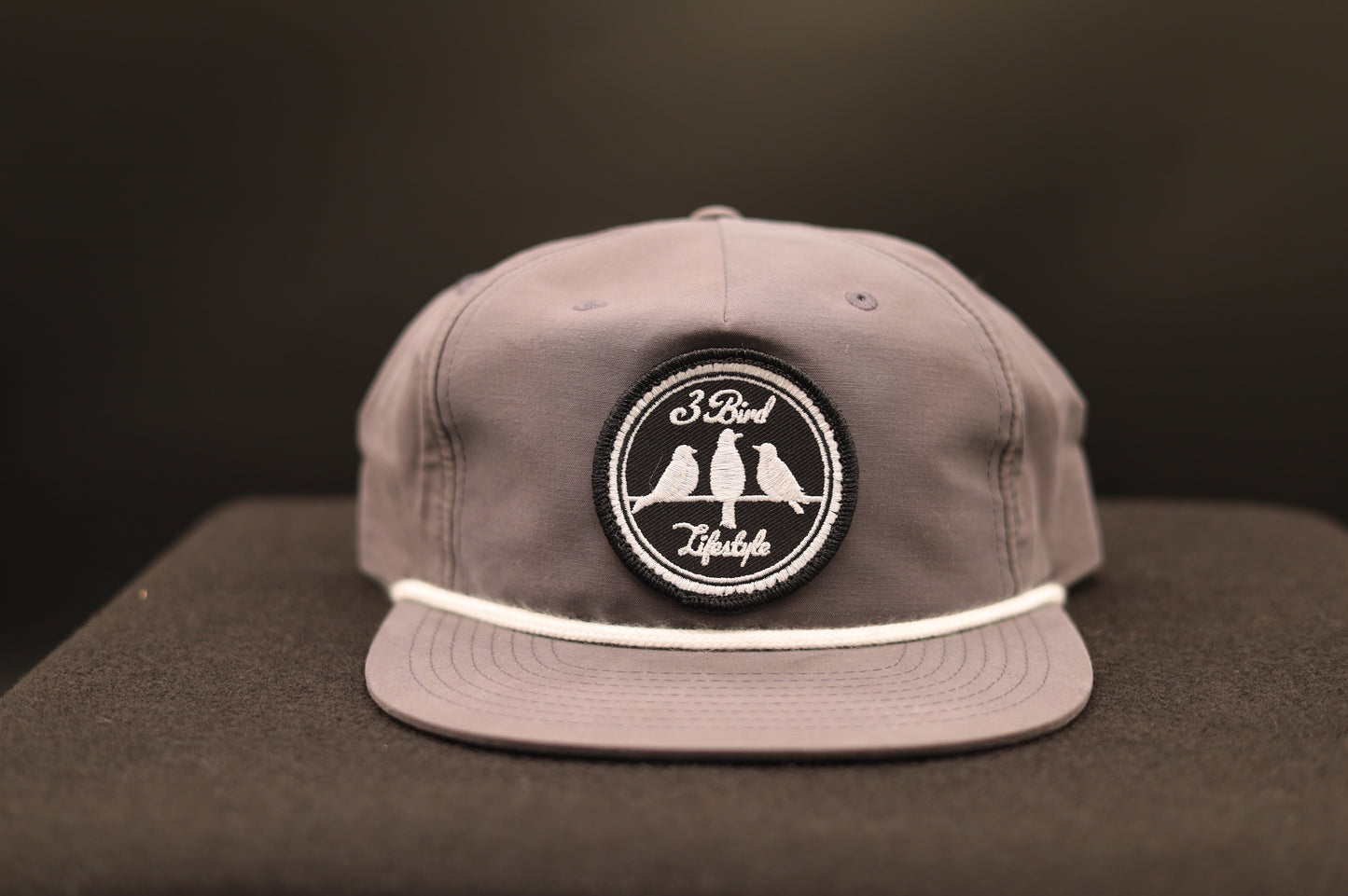 3 Bird Lifestyle Grandpa Rope Hat
• Grey with White Rope • 3 Bird Lifestyle Patch