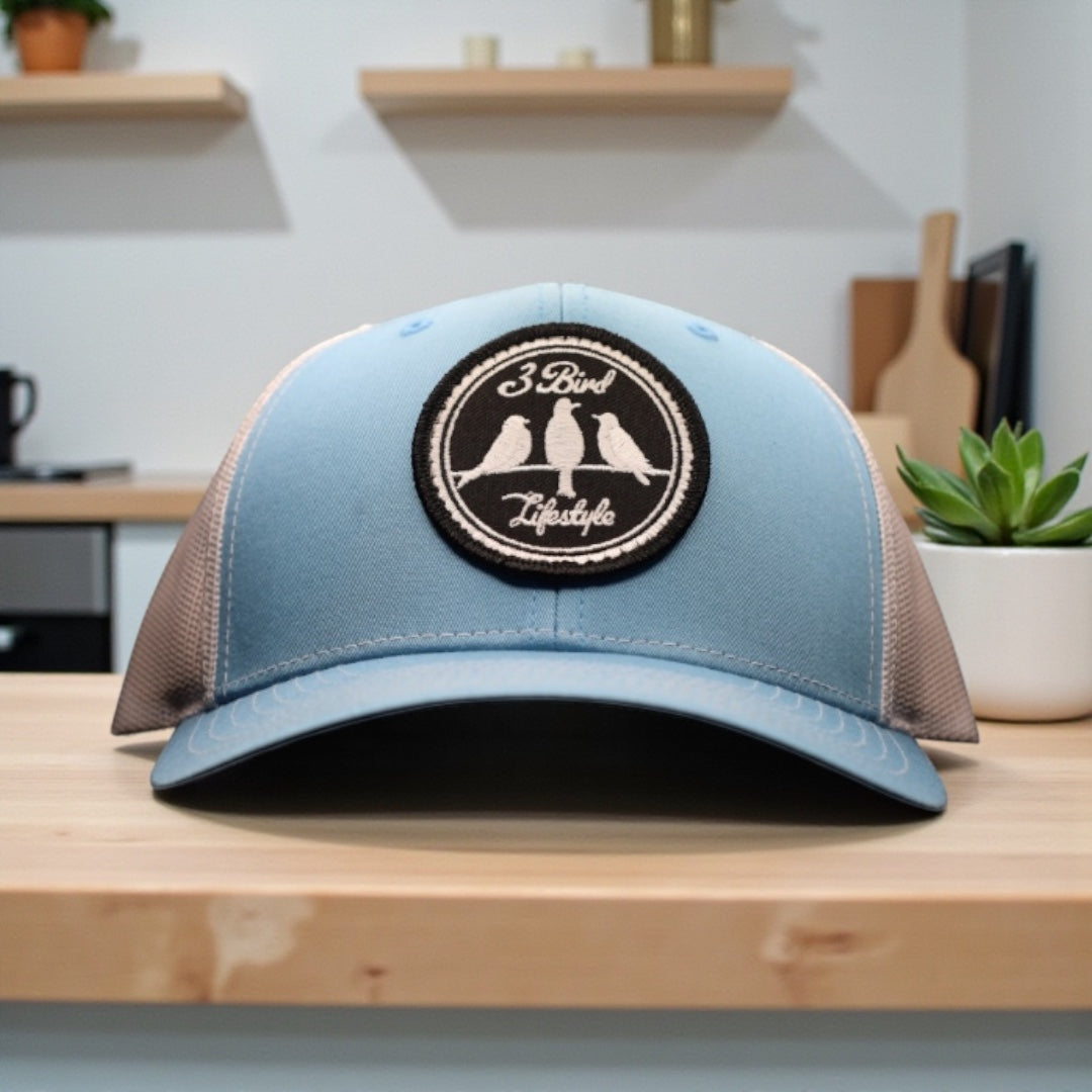 3 Bird Lifestyle Trucker Hat • Carolina Blue • 3 Bird Lifestyle Patch
