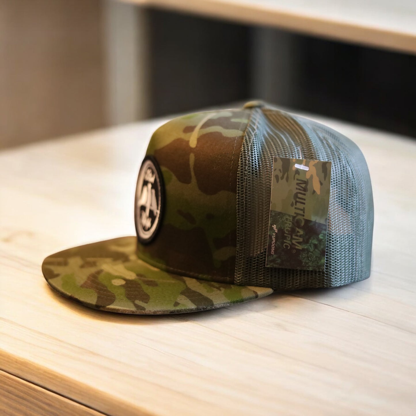 3 Bird Lifestyle Flat Bill Trucker • Multicam Tropic & Green • 3 Bird Lifestyle Patch