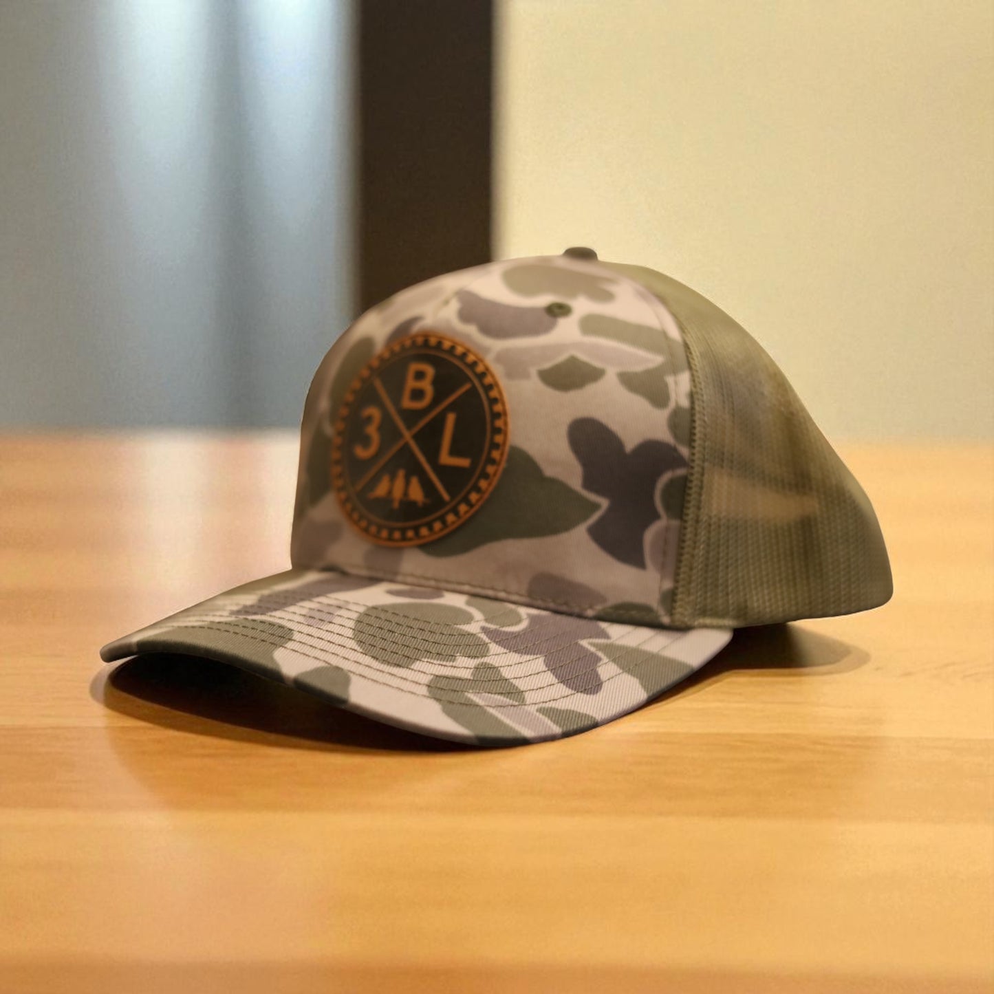 3 Bird Lifestyle Trucker Hat • Marsh Duck Camo/ Loden• 3 Bird Lifestyle Patch