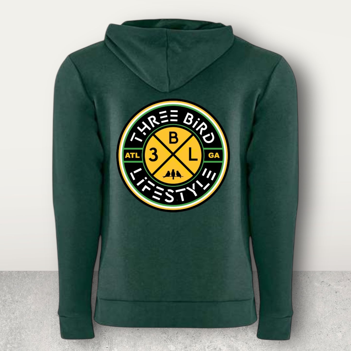 3 Bird Lifestyle Hoodie • Be Good To People For No Reason • Forest Green