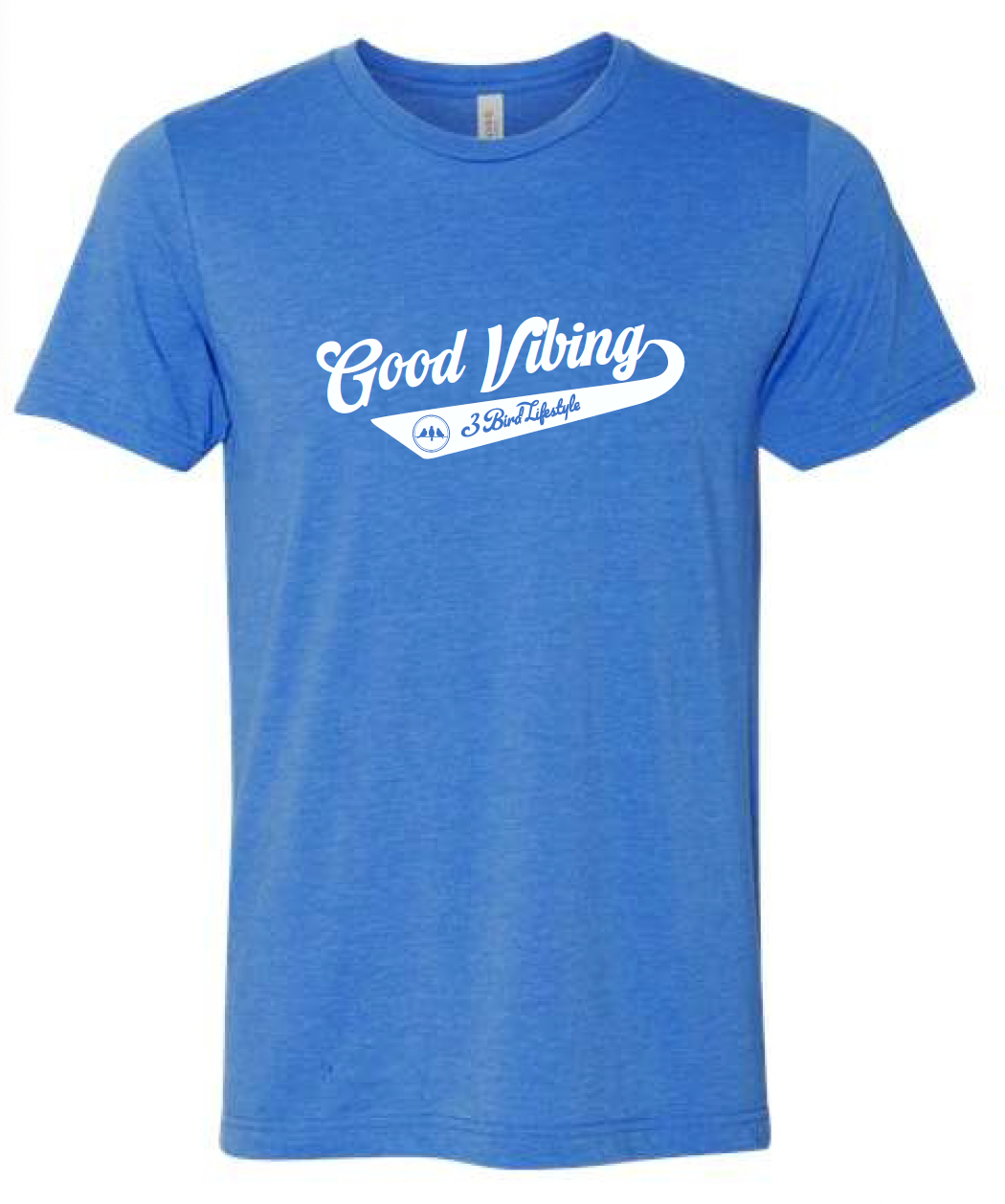 3 Bird Lifestyle T-Shirt • Good Vibing • Blue & White