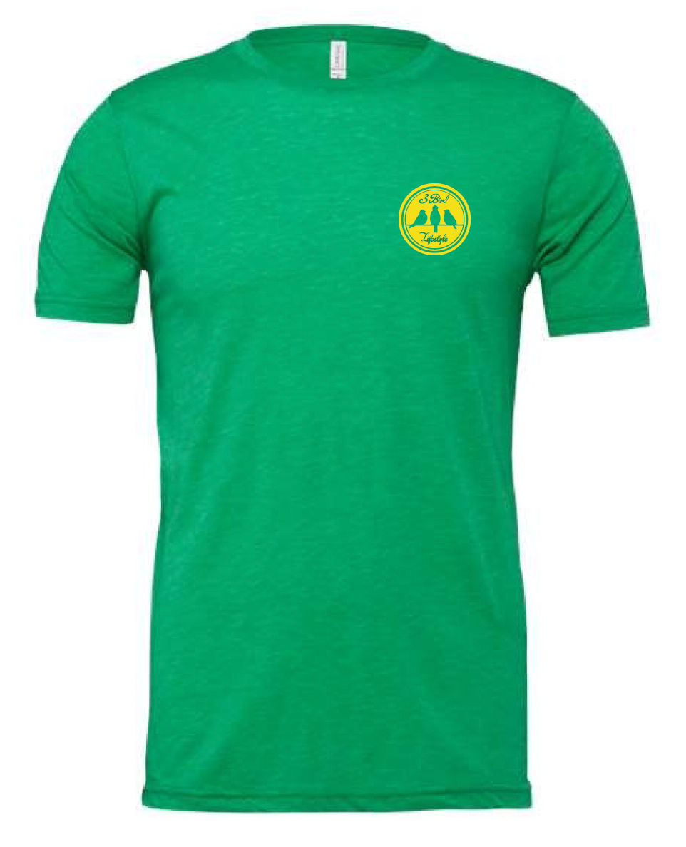 3 Bird Lifestyle T-Shirt • Be The Good • Green & Yellow