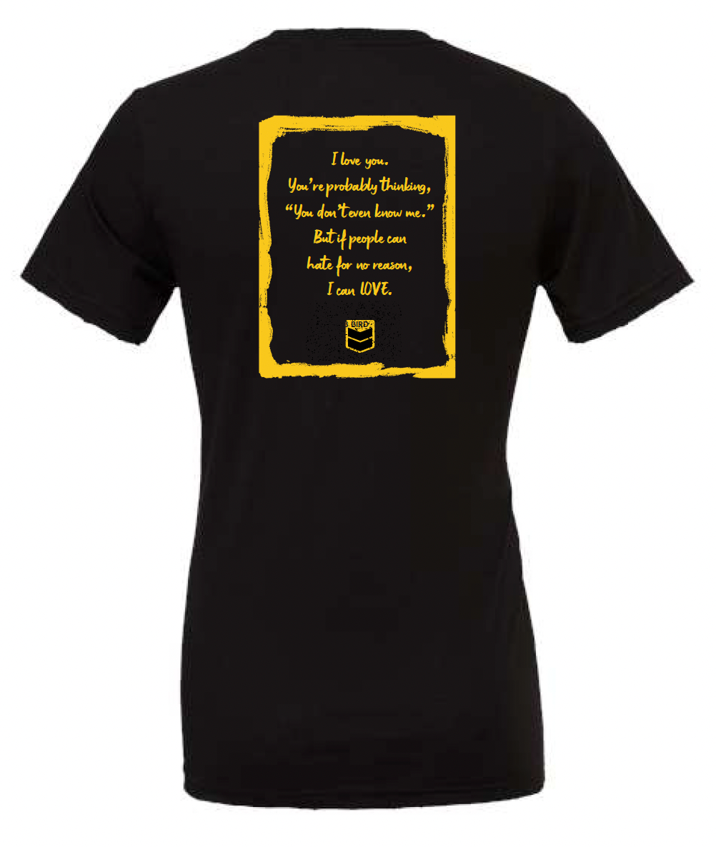 3 Bird Lifestyle T-Shirt • I Love You • Black & Yellow