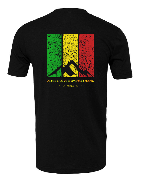 3 Bird Lifestyle T-Shirt • Peace, Love, & Overstanding • Black & Yellow