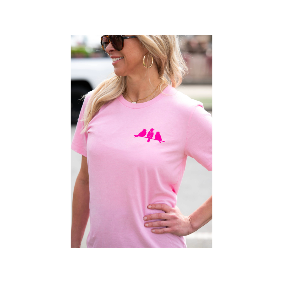3 Bird Lifestyle • Breast Cancer Awareness • $10 from each shirt sold will be donated to the Breast Cancer Research Foundation.