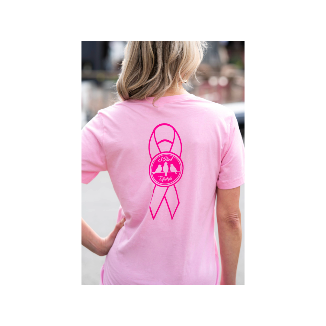 3 Bird Lifestyle • Breast Cancer Awareness • $10 from each shirt sold will be donated to the Breast Cancer Research Foundation.