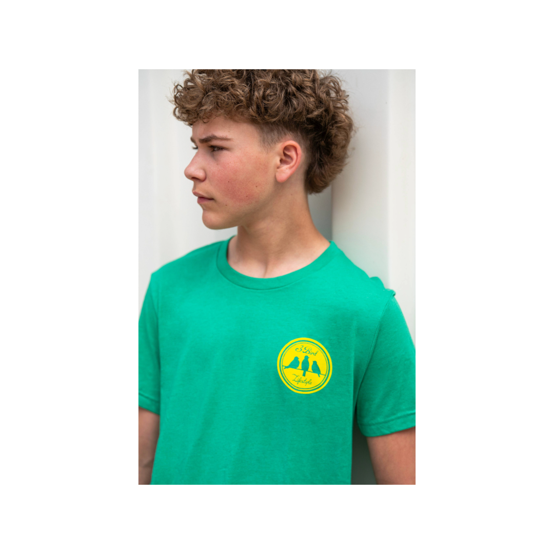 3 Bird Lifestyle T-Shirt • Be The Good • Green & Yellow