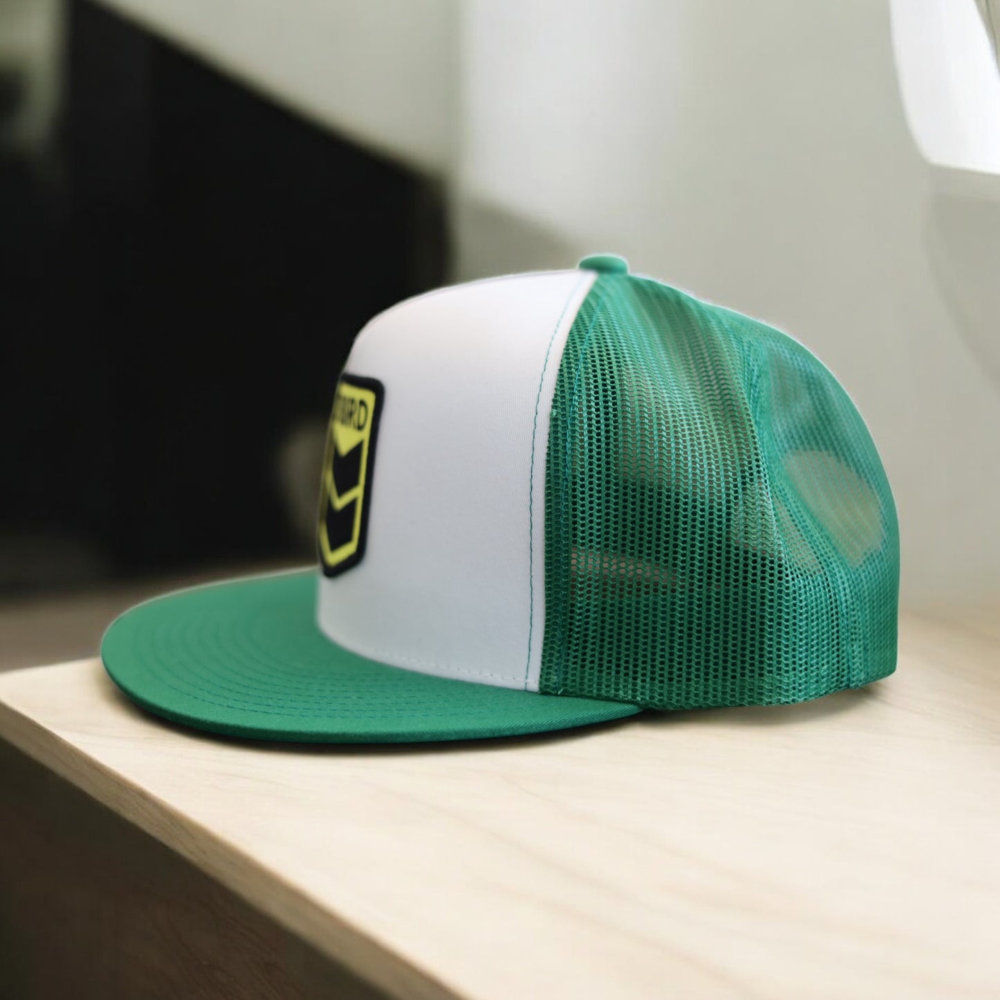 3 Bird Lifestyle Flat Bill Trucker •Green & White• 3 Bird Patch