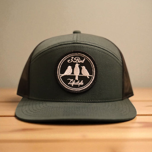 3 Bird Lifestyle Seven-Panel Trucker 
 •Green & Black• 3 Bird Lifestyle Patch
