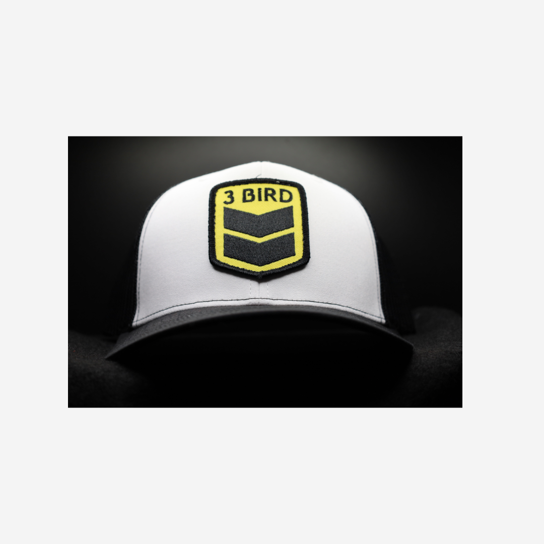 3 Bird Lifestyle Trucker Hat • Black & White •3 Bird Patch