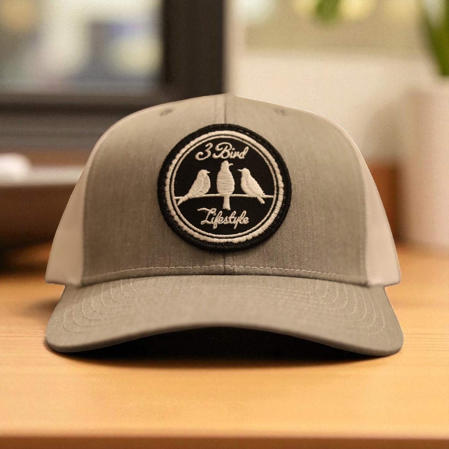 3 Bird Lifestyle Trucker Hat • Light Grey & White • 3 Bird Lifestyle Patch