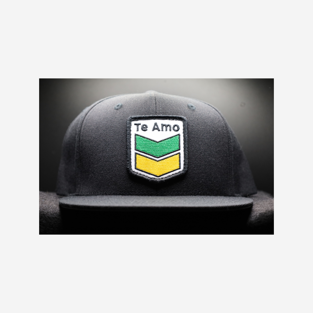 3 Bird Lifestyle Baseball Style Flat Bill • Black • Te Amo (Jamaica) Patch