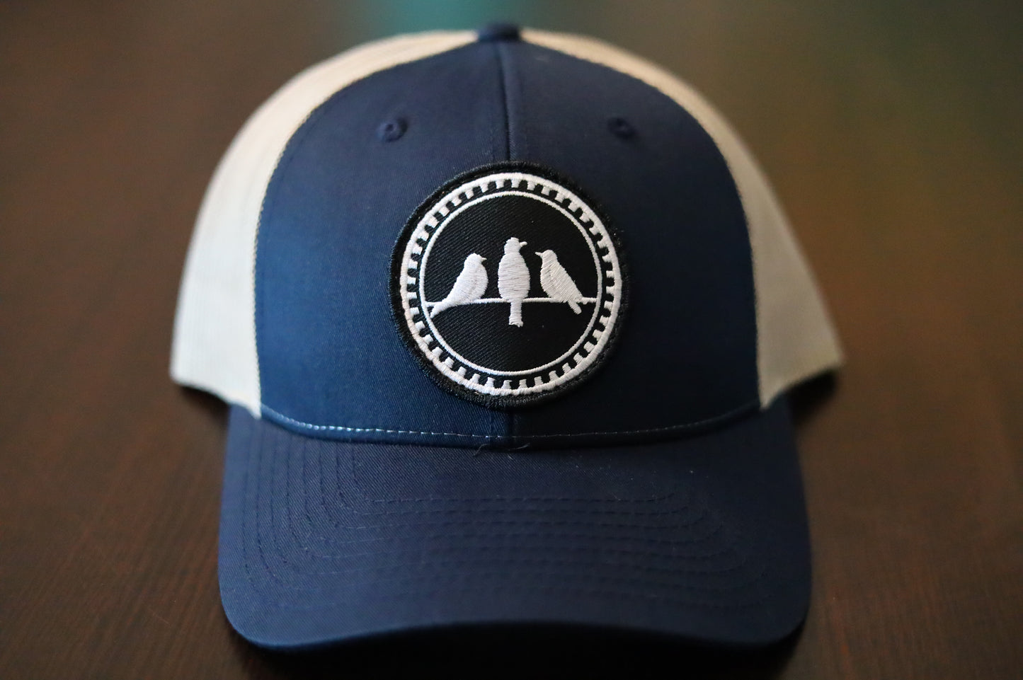 3 Bird Lifestyle Low Profile Trucker Hat • Navy / Khaki • Birds Only Patch