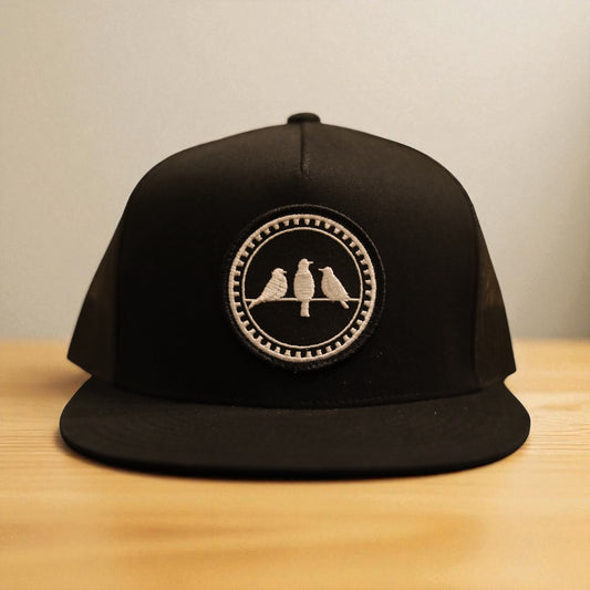 3 Bird Lifestyle Flat Bill Trucker • Black • 3 Birds Only Patch