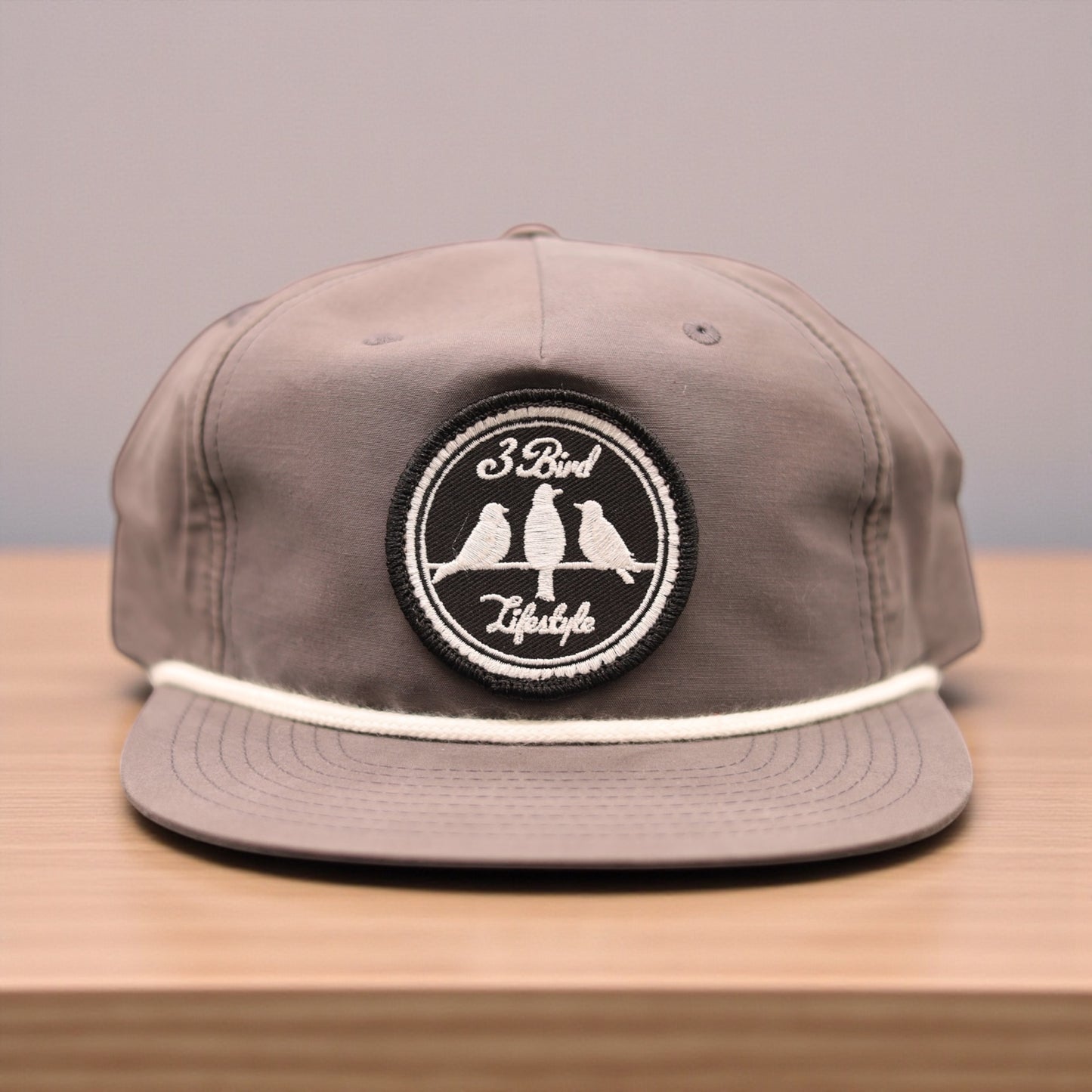 3 Bird Lifestyle Grandpa Rope Hat
 • Grey with White Rope • 3 Bird Lifestyle Patch