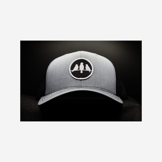 3 Bird Lifestyle Trucker Hat  • Grey & Black • Birds Only Small Patch