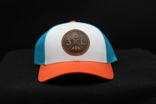 3 Bird Lifestyle Low Profile Trucker Hat • Tropic Trucker • Leather Patch - 3BLX