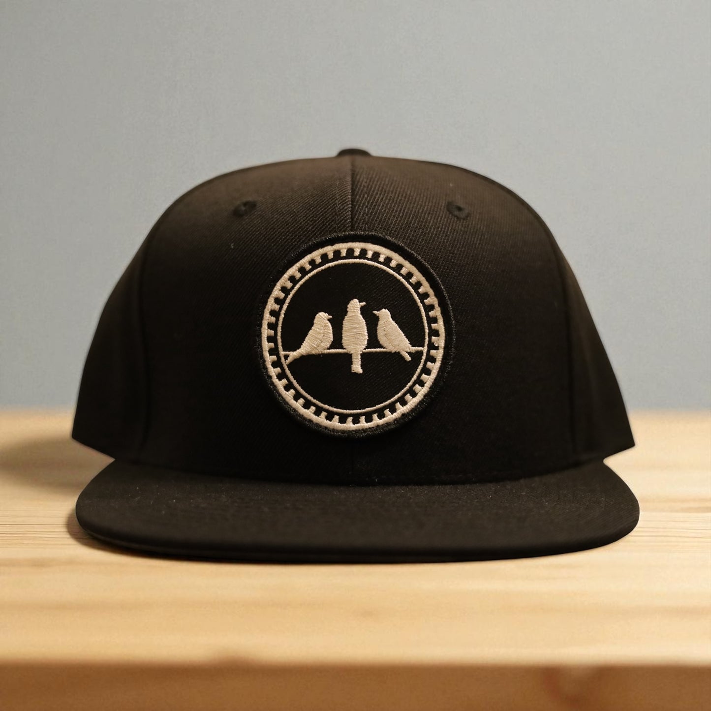 3 Bird Lifestyle Baseball Style Flat Bill • Black • 3 Birds Only Patch