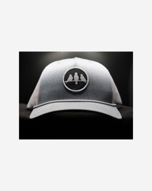 Richardson Rope Trucker Hat • Heather Grey & White• Birds Only Small Patch