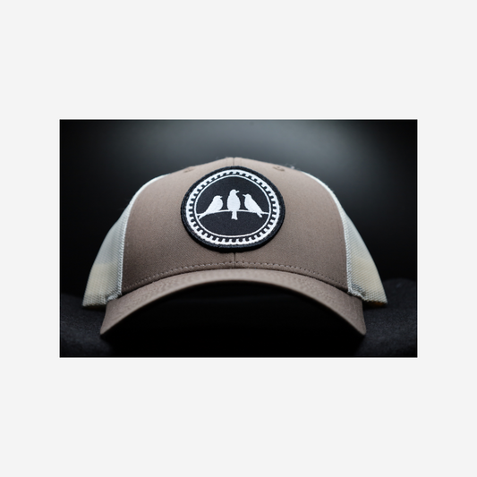 3 Bird Lifestyle Low Profile Trucker Hat • Brown/White • 3 Birds Only Patch