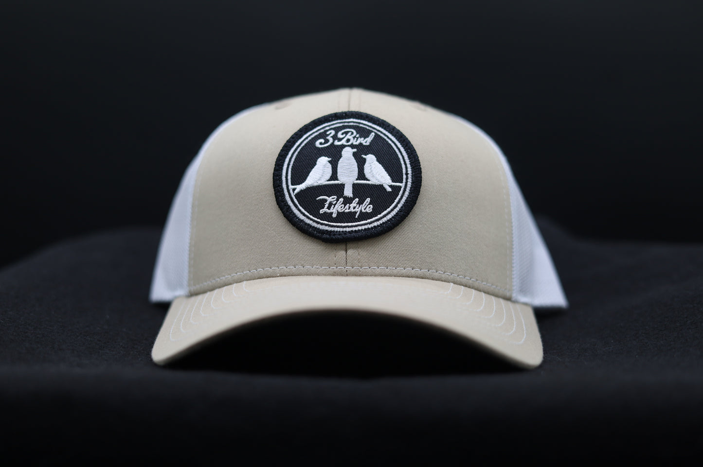 3 Bird Lifestyle Trucker Hat • Khaki & White • 3 Bird Lifestyle Patch