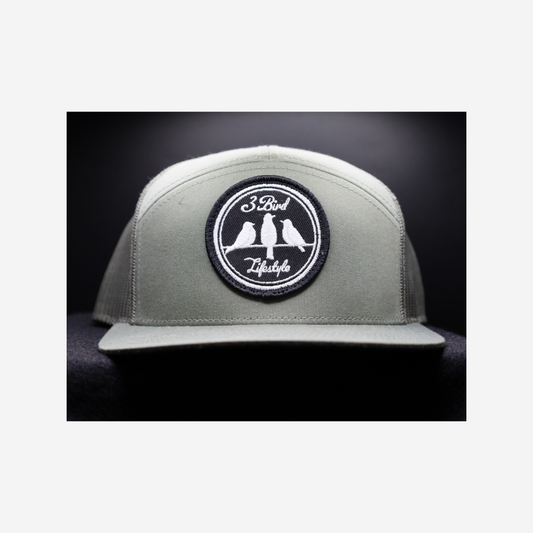 3 Bird Lifestyle Seven-Panel Trucker • Loden Green• 3 Bird Lifestyle Patch